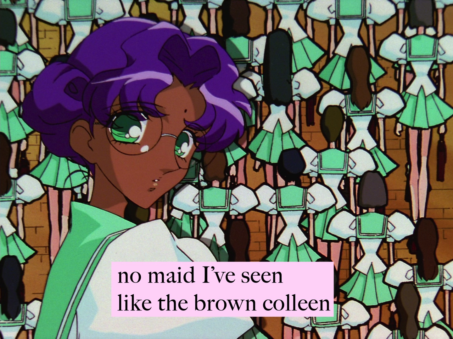 Overlay text: 'no maid I’ve seen like the brown colleen'